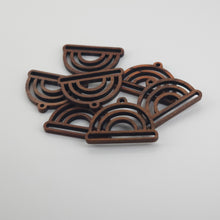 Load image into Gallery viewer, 10PCS  Geometric Shape Wood Charms, Wooden Pendant, Reclaimed Walnut Wood, Geometric Statement Wood Earrings Diy Ideas JT975