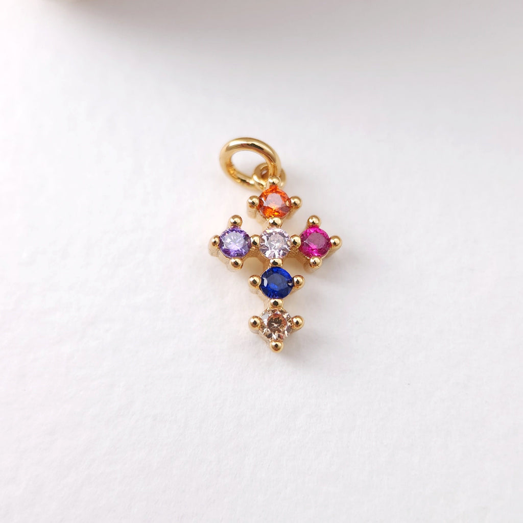 Cross Charms, CZ Pave Cross Pendant, Multiple Cross Styles, 18K Gold Plated Brass, Necklace Making Charms, Jewelry Findings S1198