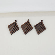 Load image into Gallery viewer, 2PCS Rhomboid Wood Charms, Drop Wooden Pendant, Reclaimed Walnut Wood, Geometric Statement Wood Earrings Diy Ideas JT960