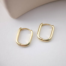 Load image into Gallery viewer, Gold U Shape Hoop Earring, 16.6*14mm, 18K Gold Plated Leverback Earrings, Huggie Hoops Earring D0119