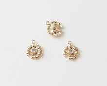 Load image into Gallery viewer, Flower Charm, 18K Gold Plated, Flower Pendant, Necklace Earring Making Charms, 18mm, Jewelry Findings ZZ084