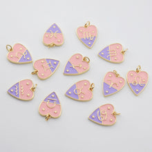 Load image into Gallery viewer, Zodiac Charms, Enamel Heart Constellation Pendant, 18K Gold Plated Zodiac Sign, Necklace Making Charms, Birthday Gift Jewelry Findings S1141