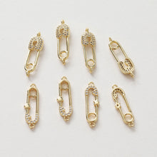 تحميل الصورة إلى عارض المعرض، موصل دبوس أمان دانيتي، قلادة دبوس، أقراط مطلية بالذهب/الفضة عيار 14 قيراطًا، نتائج صنع المجوهرات JG010