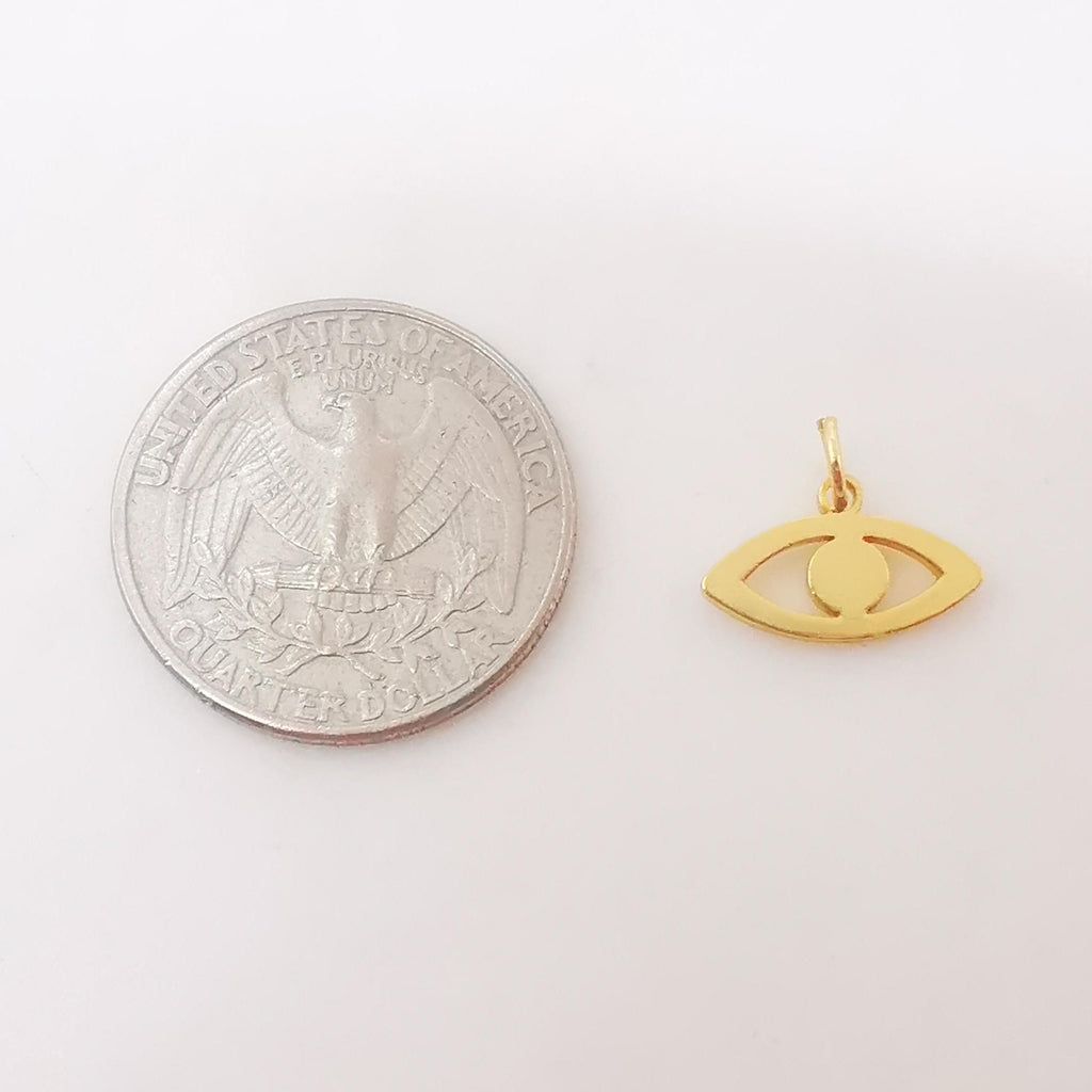 10pcs Gold Eye Charms, Horn Charm, Cactus Pendant, 18K Gold Plated Eye Charms, Necklace Charms, Jewelry Findings