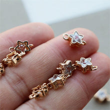 Load image into Gallery viewer, 20pcs CZ Pave Tiny Star Charm, Crystal Pendant, Earring Connectors, Real Gold Plated Brass Earring Charms, Jewelry Findings JY019-F162