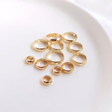 تحميل الصورة إلى عارض المعرض، 10 قطع - إطارات خرز دائرية تناسب خرز 4 مم، 6 مم، 8 مم، 10 مم، مطلية بالذهب عيار 18 قيراطًا، خرز متباعد دقيق، إطارات خرز، العثور على المجوهرات S1056