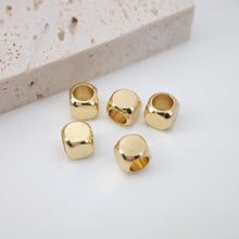 Load image into Gallery viewer, 10pcs Faceted Spacer Beads, 18K Shiny Gold Plated Square Beads, 4.5mm, Bracelet Beads, Spacer Beads, Jewelry Finding S20339