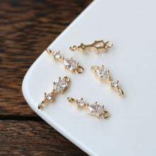 Load image into Gallery viewer, 10pcs- Crystal Teardrop Charms, 8 colors You Choose, 14K Gold Plated Teardrop Pendant, 5*17mm, Jewelry Findings HL107-F101