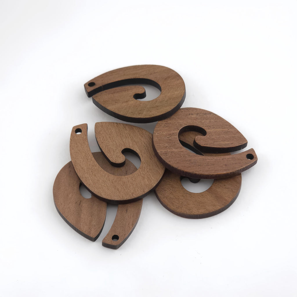 Symbolic Geometric Shape Wood Charms, Wooden Pendant, Reclaimed Walnut Wood, Geometric Statement Wood Earrings Diy Ideas JT1019