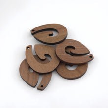 Load image into Gallery viewer, Symbolic Geometric Shape Wood Charms, Wooden Pendant, Reclaimed Walnut Wood, Geometric Statement Wood Earrings Diy Ideas JT1019