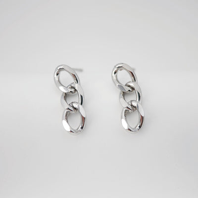 Gold Link Chain Earring Post, Chain Stud Earring Nickel Free, 18K Gold/Silver, Hypoallergenic Earring Findings ZX188