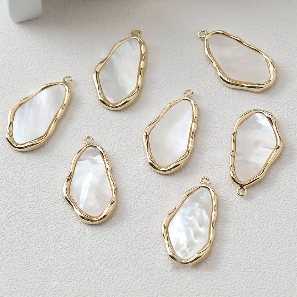 Irregular Shell Pendant, 14K Gold/Silver Plated, Jewelry Making Findings JH013