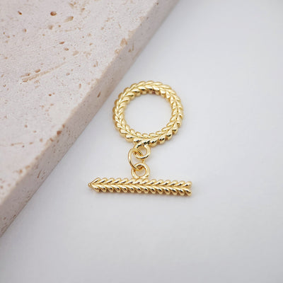OT Toggle Clasps, 18K Gold Plated Leaf  Bracelet Necklace Making OT Clasps, Connectors Clasps, Jewelry Findings S815