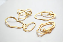 Load image into Gallery viewer, Irregular Drop Triple Ring Pendant, 14K Shiny Gold/Silver Plated Drop Openwork Pendant 5x24mm for Jewelry Making Supply JH018