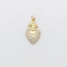 Load image into Gallery viewer, Cubic Heart Charms, 18K Gold Plated CZ Pave Love Charms, Bracelet Necklace Making Pendants, Jewelry Findings S20555