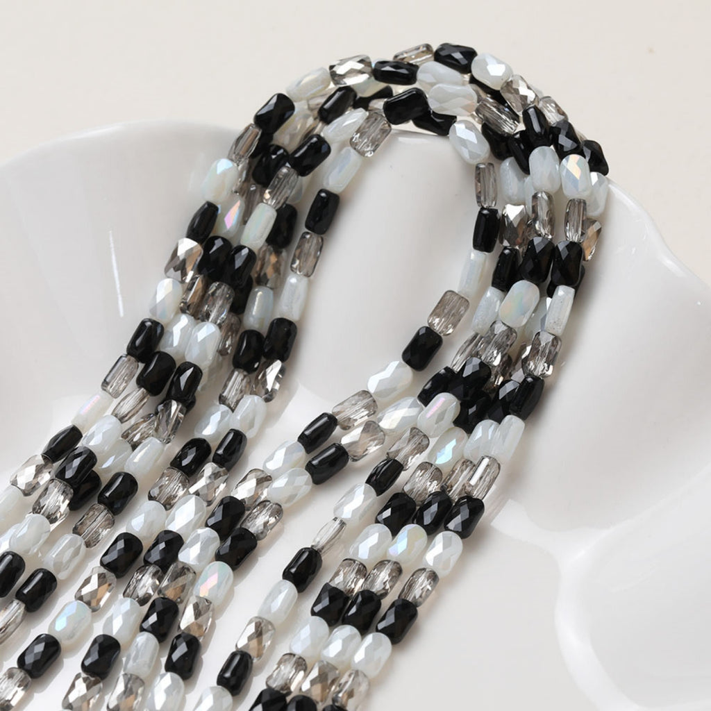 Rectangular Cut Faceted Glass Beads, 4.2*7.3mm, Crystal Glass Loose Beads for Jewelry Making, DIY Beads Finding GZ551