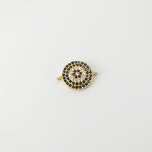 Load image into Gallery viewer, Round Pave CZ Connector, Square Connector, 18K Gold Plated Bracelet Making, Cubic Zirconia Pave Charms, Jewelry Findings S20836