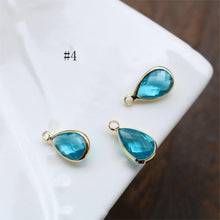 تحميل الصورة إلى عارض المعرض، 10 قطع - دلايات كريستال صغيرة على شكل دمعة، مطلية بالذهب/الفضة عيار 14 قيراطًا، مقاس 7×10 مم، قطع مجوهرات HL116-F041