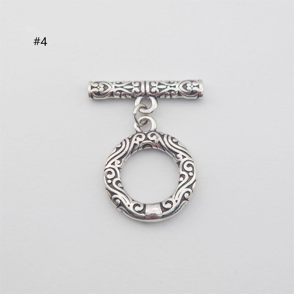 Boho OT Toggle Clasps, Antique Silver, 18k Gold, One Set OT Buckle, Necklace Closure, Connectors Clasps S1151