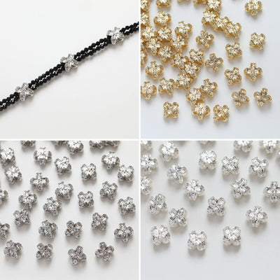 Flower Spacer Beads, 14K Gold Plated, 3D Flower Beads, Dainty Earring Making Beads, Jewelry Finding GZ251