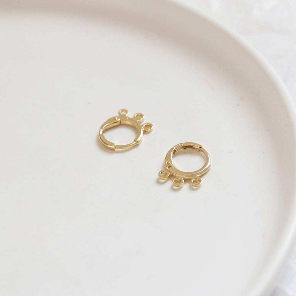 10 Pcs Hoop Earring Findings, with loop, Clip on, 18K Gold Plated, DIY Earring Finding BY008-ZX7024