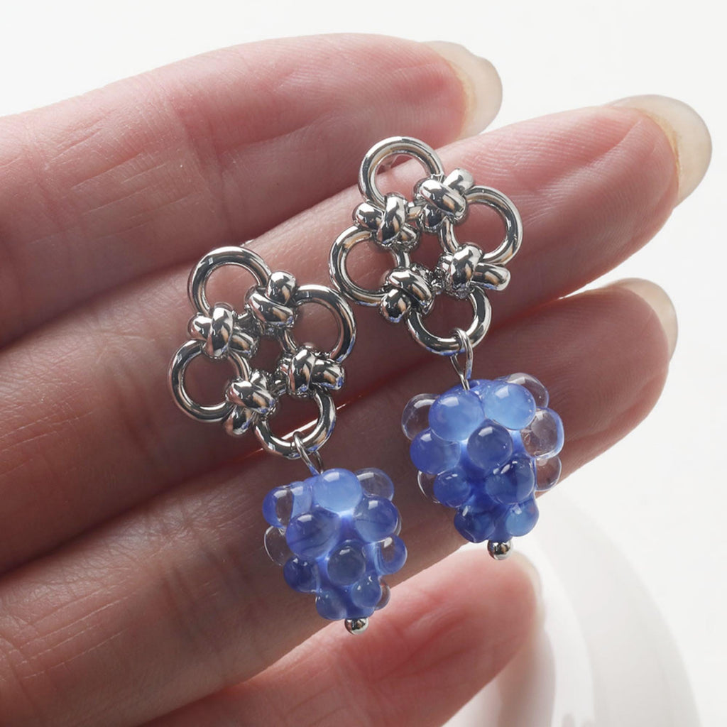 Knoted Flower Earring Post, 14K Gold/Silver, S925 Silver Pin Nickel Free Earrings, Flora Ear Stud with Loop GZ757