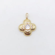 Load image into Gallery viewer, Textured Cubic Pave Pendant, 18K Gold Plated, Star/Moon/Oval/Roumd/Flower/Hand/Heart, Jewelry making supplies S20499