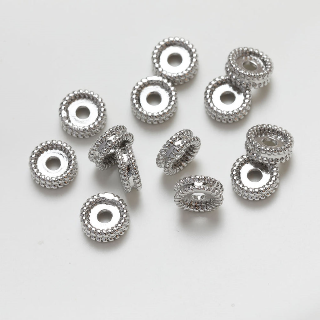 Wheel Flat Round Spacer Beads,14K Gold Plated,Round Spacer Beads,Necklace and Earrings Making Beads,Jewelry Finding SC012