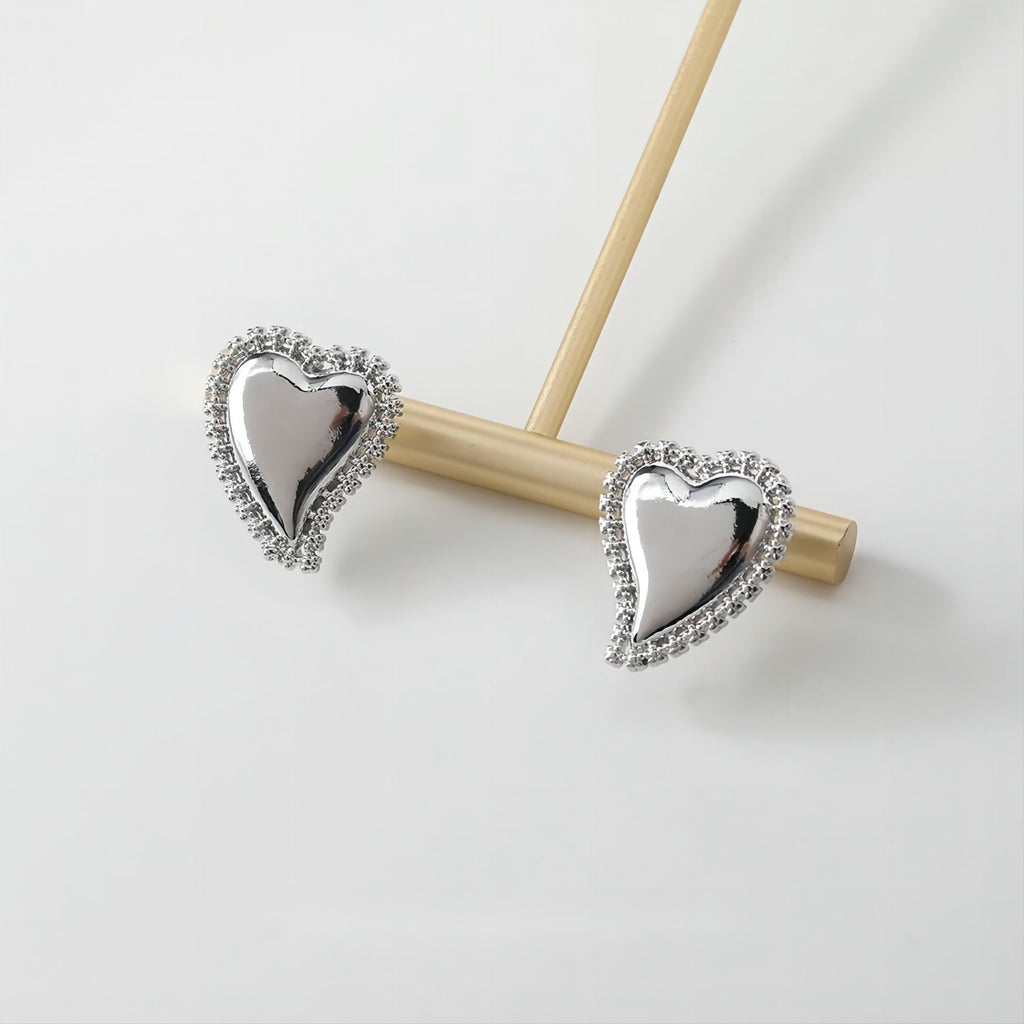 عمود قرط ذهبي على شكل قلب، أقراط من الذهب عيار 14 قيراطًا خالية من النيكل، دبابيس أذن من الفضة S925، 20 مم، قرط أذن على شكل قلب مع حلقة GE001