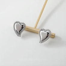 تحميل الصورة إلى عارض المعرض، عمود قرط ذهبي على شكل قلب، أقراط من الذهب عيار 14 قيراطًا خالية من النيكل، دبابيس أذن من الفضة S925، 20 مم، قرط أذن على شكل قلب مع حلقة GE001