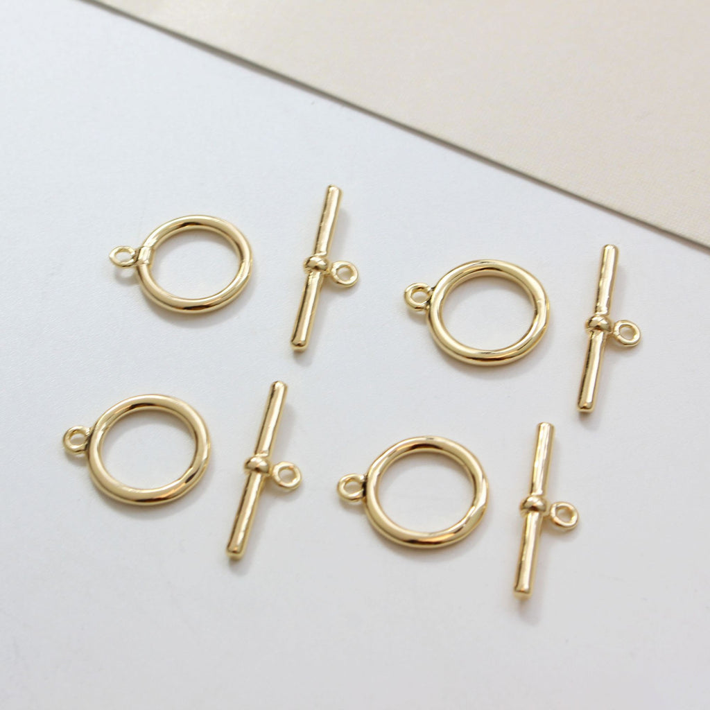 OT Toggle Clasps, One Set, 14K Gold Plated OT Buckle, 14k Gold/Silver, Necklace Closure, Connectors Clasps GZ217