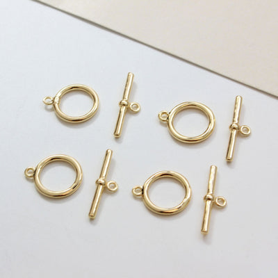 OT Toggle Clasps, One Set, 14K Gold Plated OT Buckle, 14k Gold/Silver, Necklace Closure, Connectors Clasps GZ217