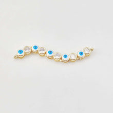 تحميل الصورة إلى عارض المعرض، دلاية عين شريرة مطلية بالمينا، موصل عين مطلي بالذهب عيار 18 قيراط، 45 مم، لصنع الأساور، إكسسوارات المجوهرات S20656