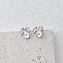 Load image into Gallery viewer, Gold Leaf Earring Post With Loop, S925 Silver Pin, Nickel Free Earrings, Ear Stud Loop, Hypoallergenic Earring Findings D0412