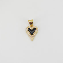 Load image into Gallery viewer, Heart Shape Charm, 18K Gold Plated Red Enamel Pendant, CZ Pave Necklace Making Charm, Jewelry Findings S20823