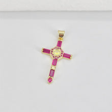 Cargar imagen en el visor de la galería, Dijes de cruz, colgante de cruz con pavé de circonitas, varios estilos de cruz, latón chapado en oro de 18 quilates, dijes para hacer collares, accesorios de joyería S20773