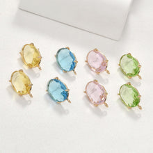 Cargar imagen en el visor de la galería, Poste para aretes ovalado con aro, aretes de plata S925 sin níquel, aretes con gemas de cristal, accesorios hipoalergénicos LL149