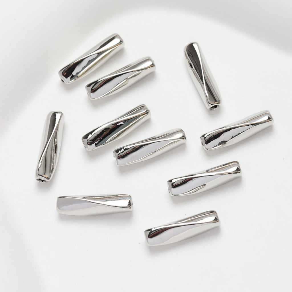 Tube Beads, Spacer Beads, 17mm, 14K Gold/Silver Plated, Bracelet Necklace Making Jewelry Finding GZ260