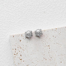 Load image into Gallery viewer, Round Post Earrings, 9.8*8mm, Burshed Gold Earring Post with Loop, CZ Pave, Hypoallergenic, Earring Findings, Earring Supplies D0413