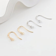 Cargar imagen en el visor de la galería, Alambres para aretes chapados en oro de 14 quilates, ganchos para aretes con pavé cúbico, sin níquel, ganchos para pez, alambres para aretes para hacer joyas ZX296