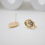 4pcs Elizabeth Earring Post With Loop, S925 Silver Ear Pin Nickel Free Earrings, Hypoallergenic Earring Findings ZX045