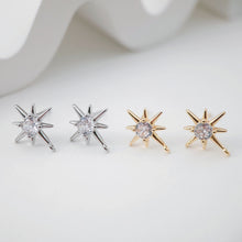 تحميل الصورة إلى عارض المعرض، أقراط مكعبة مرصعة بالنجوم، ذهبية/فضية، أقراط من الفضة الاسترلينية 925 خالية من النيكل، نتائج أقراط مضادة للحساسية ZX249