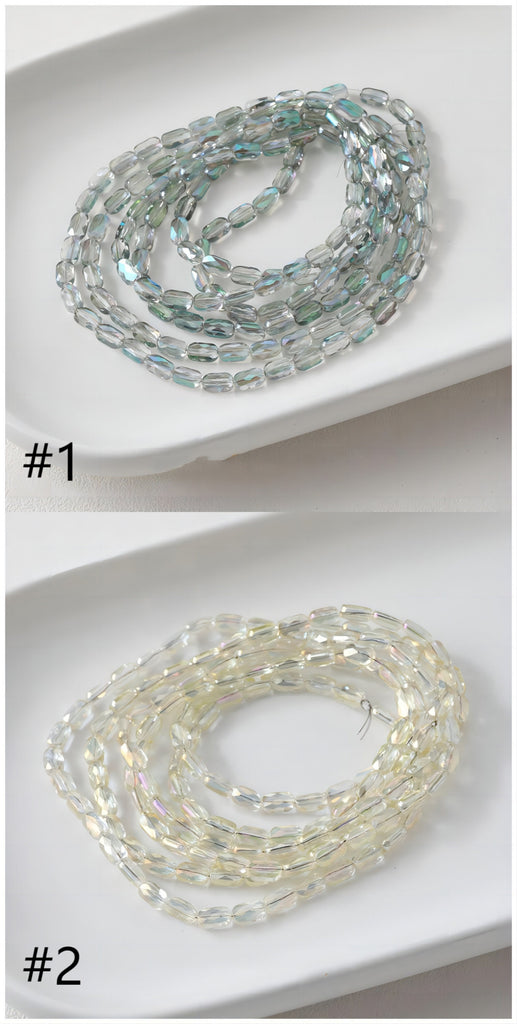 Rectangular Glass Beads, 6.4*4.1mm, Crystal Glass Loose Beads for Jewelry Making, DIY Beads Finding GZ544