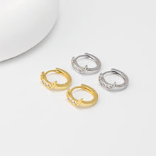 Load image into Gallery viewer, CZ Pave Leaf/Moon/Evil Eye Earring Hoop, Gold Plated Huggie Hoop Earring, DIY Earring  Findings, Handmade Earring Supplies D0537-D0560-D0542