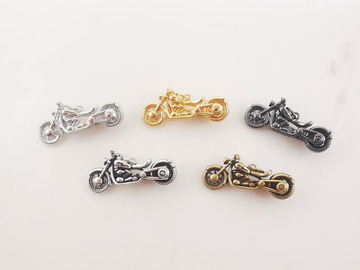3D Motorcycle Charm, Gold/Silver/Black MotorCycle Pendant For Necklace Making, Biker Sport Jewelry Findings S20238