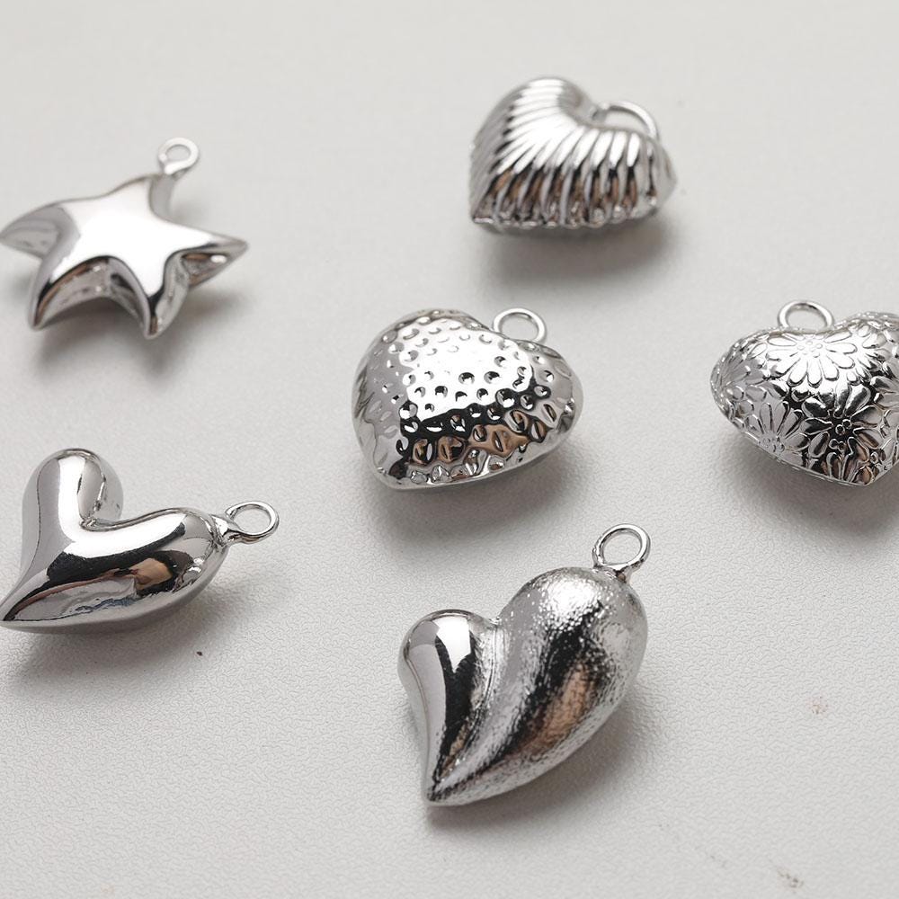 3D Heart Charms, StarFish Charm,  14K Gold Plated CZ Pave Love Pendant, Necklace Making Pendants, Jewelry Findings GZ630