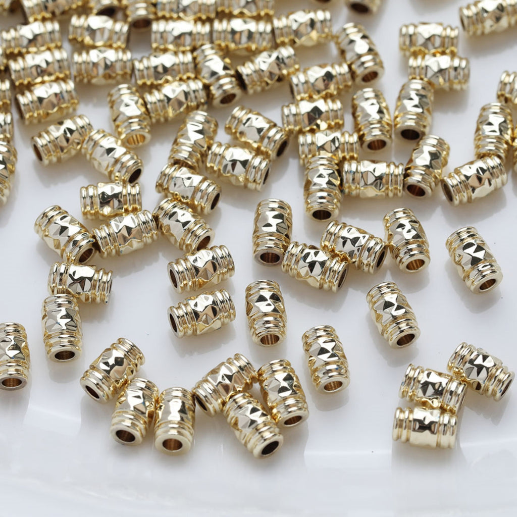 10pcs Tube Beads, Spacer Beads, 14K Gold/Silver Plated, Bracelet Necklace Making Jewelry Finding JG036