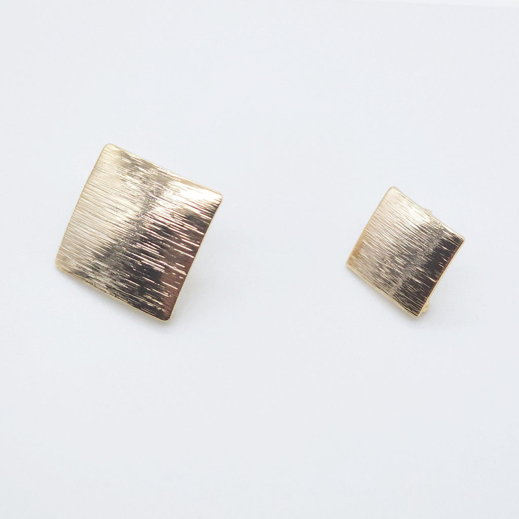 10 piezas de pendientes cuadrados dorados con aro, sin níquel, talla S/M, con aro, hipoalergénicos, ZX109