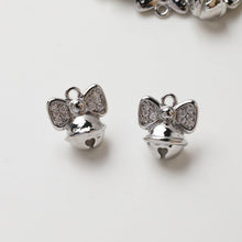 Load image into Gallery viewer, Bow Tie Charm, Bow Tie Bell Charm, Cubic Pendant, Earring Pendants, Real Gold Plated Brass Earring Charms, Jewelry Findings GZ729