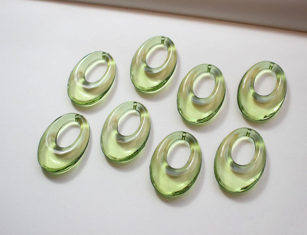 10 قطع من القلادة البيضاوية المفتوحة، قلادة من الراتنج لصنع المجوهرات، العثور على الخرز بنفسك GZ290